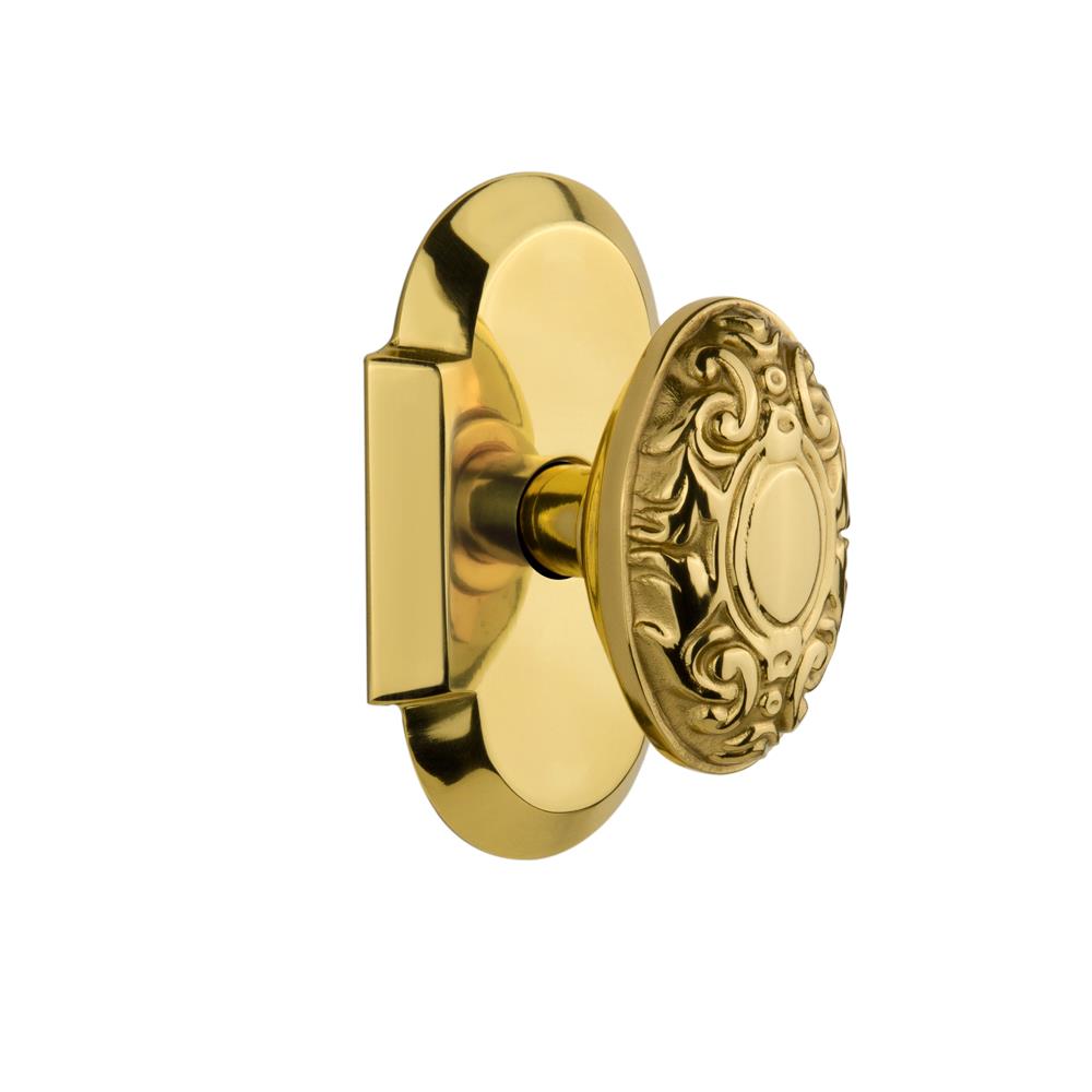 Nostalgic Warehouse COTVIC Double Dummy Knob Cottage Plate with Victorian Knob in Polished Brass